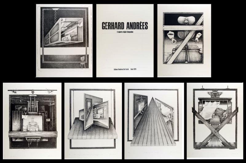 Andrées, GERHARD (1936) - "6 signierte original Litographien" 1978 - teljes mappa, kiadta Carl Laszlo, Basel
