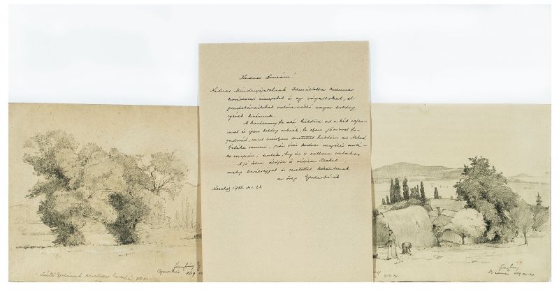 Félegyházy Gyula (1879 - 1966) - Két rajz a Balatonpartról 1949 augusztusában